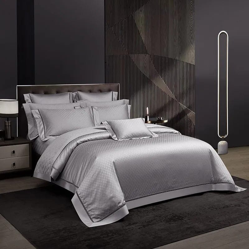 Elegance Silver – Luxury Egyptian Cotton Duvet Cover Set