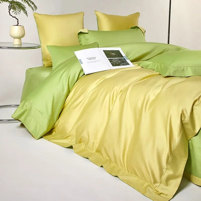 Dream Luxe - Egyptian Cotton Duvet Cover Set Yellow/Green