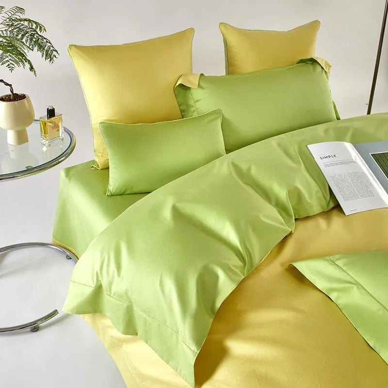 Dream Luxe - Egyptian Cotton Duvet Cover Set Yellow/Green