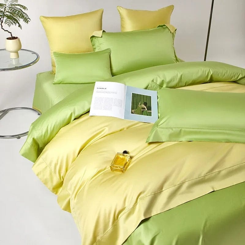 Dream Luxe - Egyptian Cotton Duvet Cover Set Yellow/Green