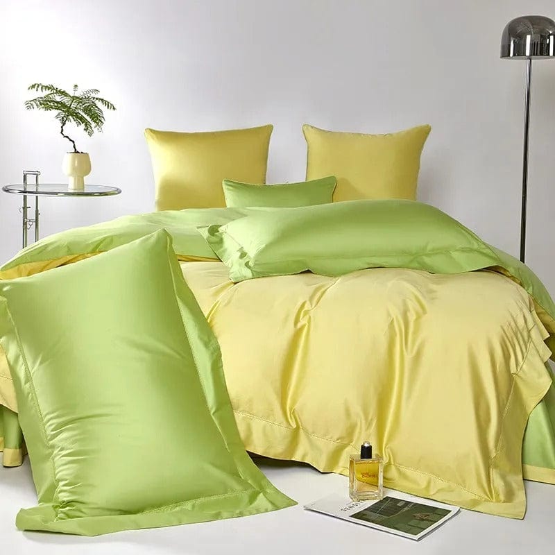 Dream Luxe - Egyptian Cotton Duvet Cover Set Yellow/Green