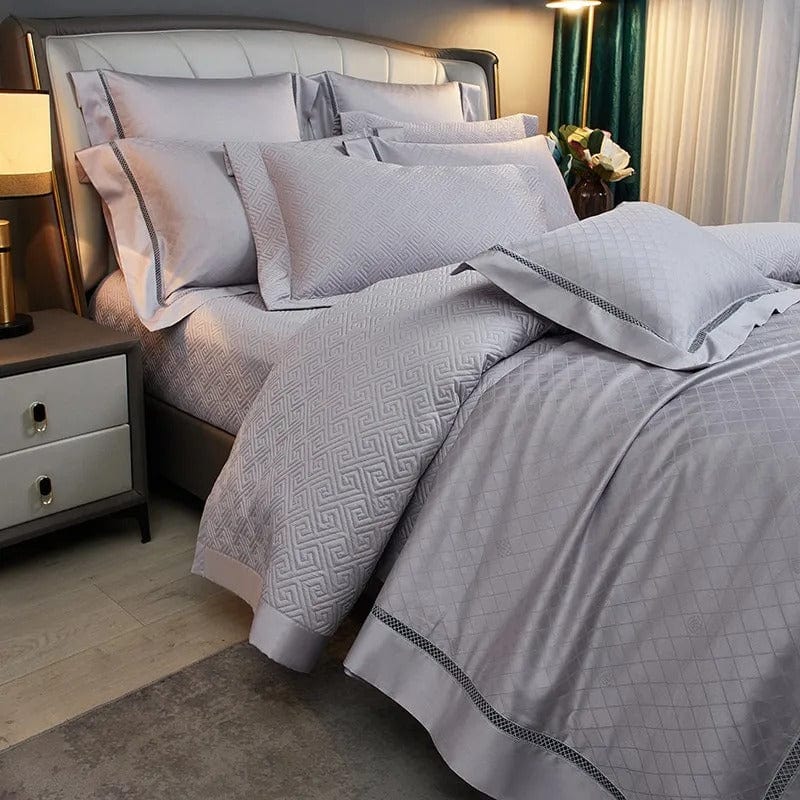 Elegance Silver – Luxury Egyptian Cotton Duvet Cover Set