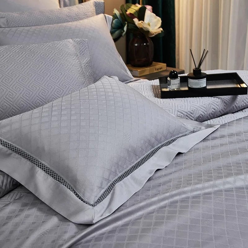 Elegance Silver – Luxury Egyptian Cotton Duvet Cover Set
