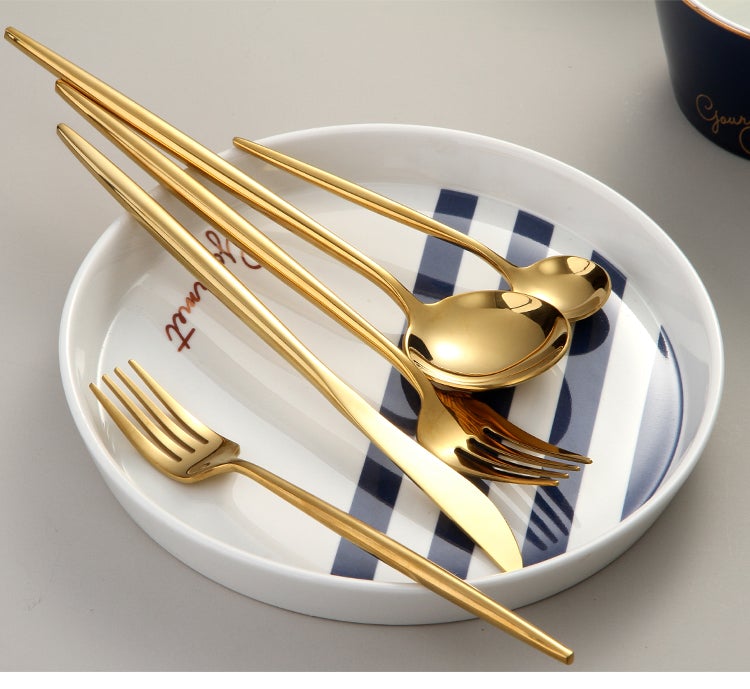 RoyalGlimmer Gold Cutlery Set - Gold Cutlery Set for a Luxurious Table Setting