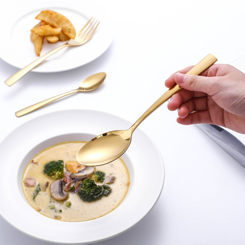 RoyalGlimmer Gold Cutlery Set - Gold Cutlery Set for a Luxurious Table Setting