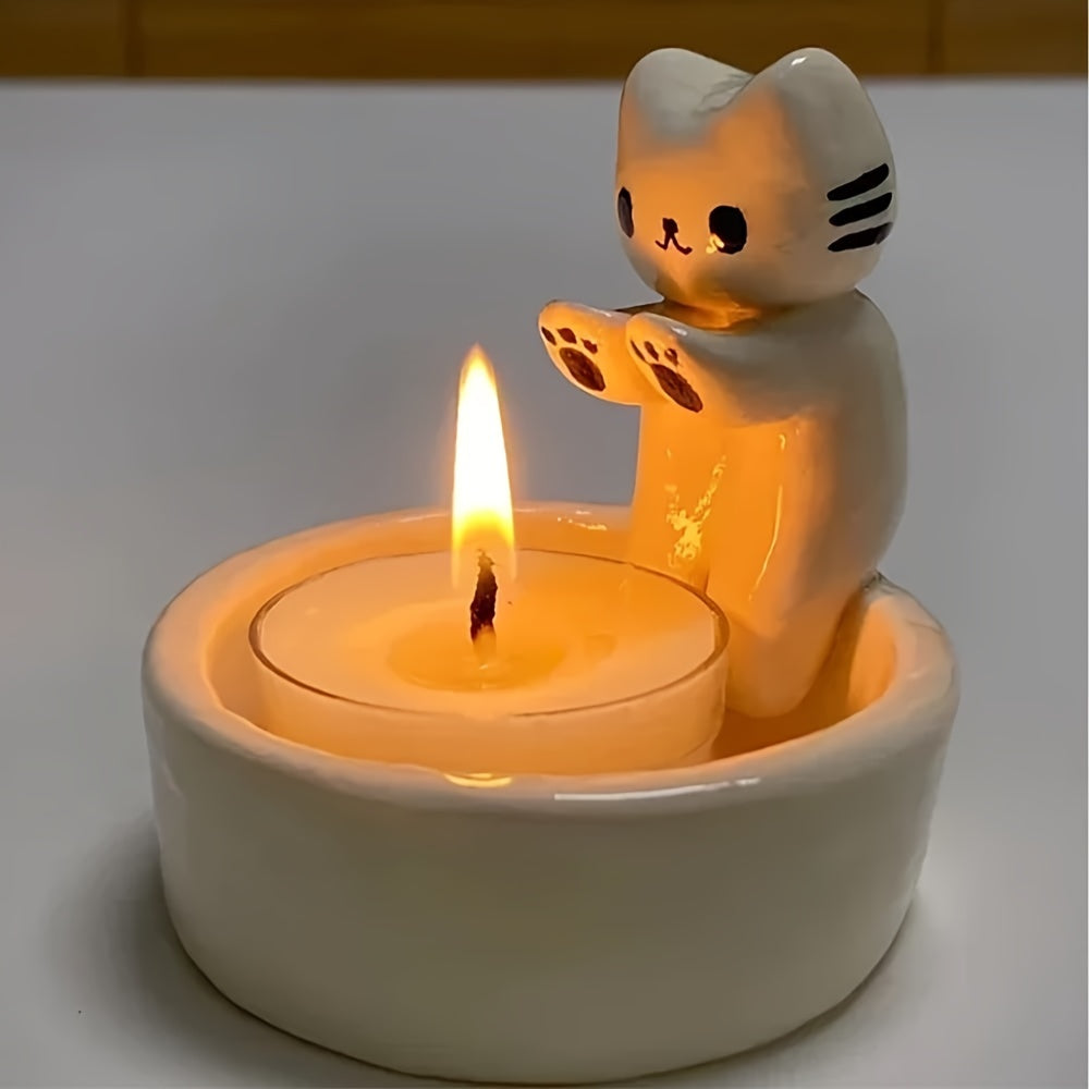 CharmingCat - Playful Resin Candle Tray for Organization