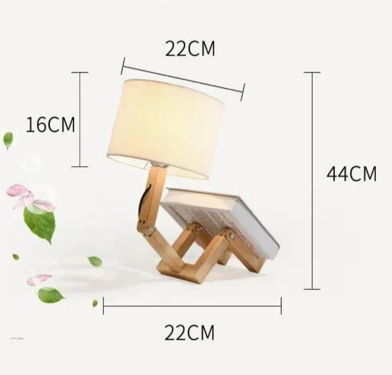 RutanFlex – Elegant Wooden Table Lamp with Book Compartment