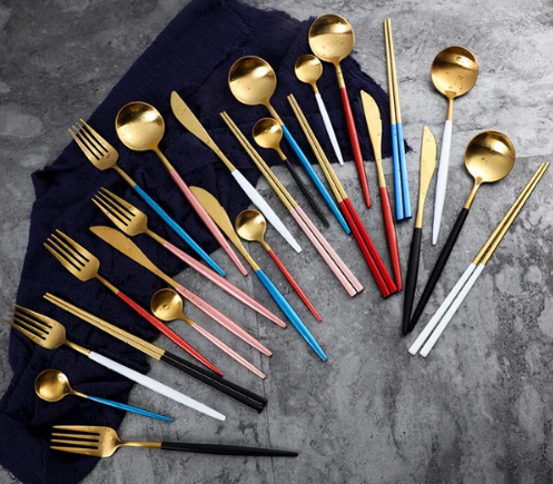 Luxury 24-Piece Gold-Silver Cutlery Set for Stylish Table Settings