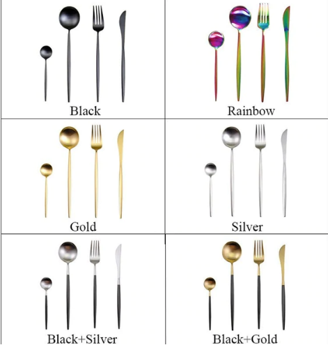 Luxury 24-Piece Gold-Silver Cutlery Set for Stylish Table Settings