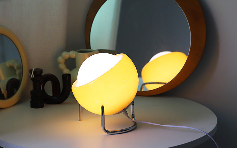 RetroGlow - Scandinavian Glass Table Lamp for Ambiance