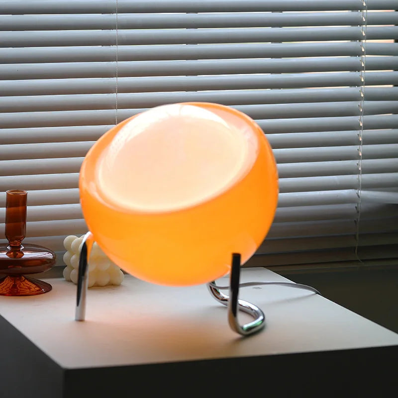 RetroGlow - Scandinavian Glass Table Lamp for Ambiance