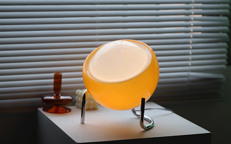 RetroGlow - Scandinavian Glass Table Lamp for Ambiance