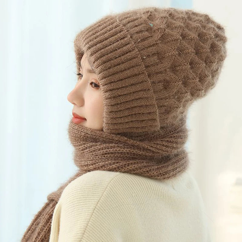 CozyWind Beanie & Scarf Set - Women's Winter Fashion