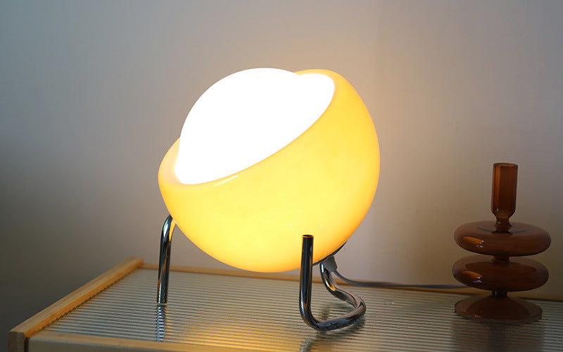 RetroGlow - Scandinavian Glass Table Lamp for Ambiance