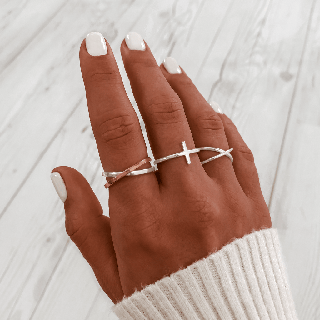 Elegant Double Crossover Ring - Calindra