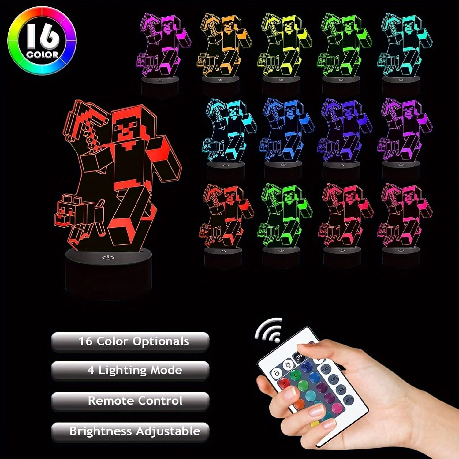 IlluGlow - 3D Night Lamp with Colors and USB