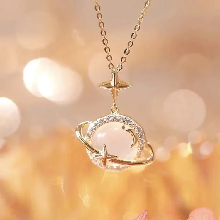 Opvallende Celestia Gouden Planeet Ketting