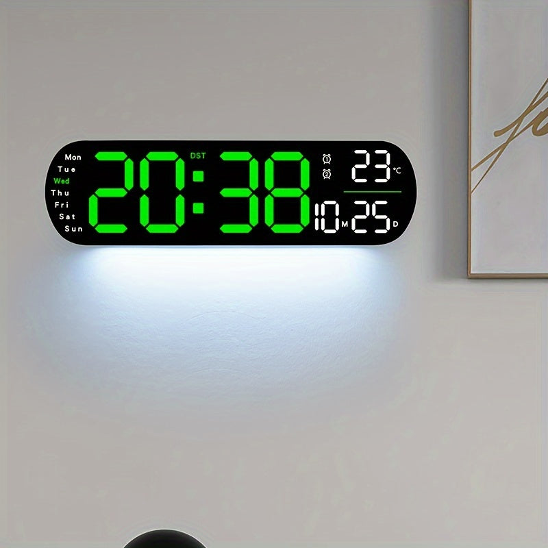 LumoView Clock - Smart LED Wall Clock with Date & Temp