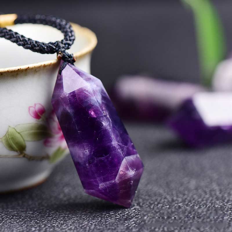 Amethyst Healing Crystal Necklace - Lyra Collection