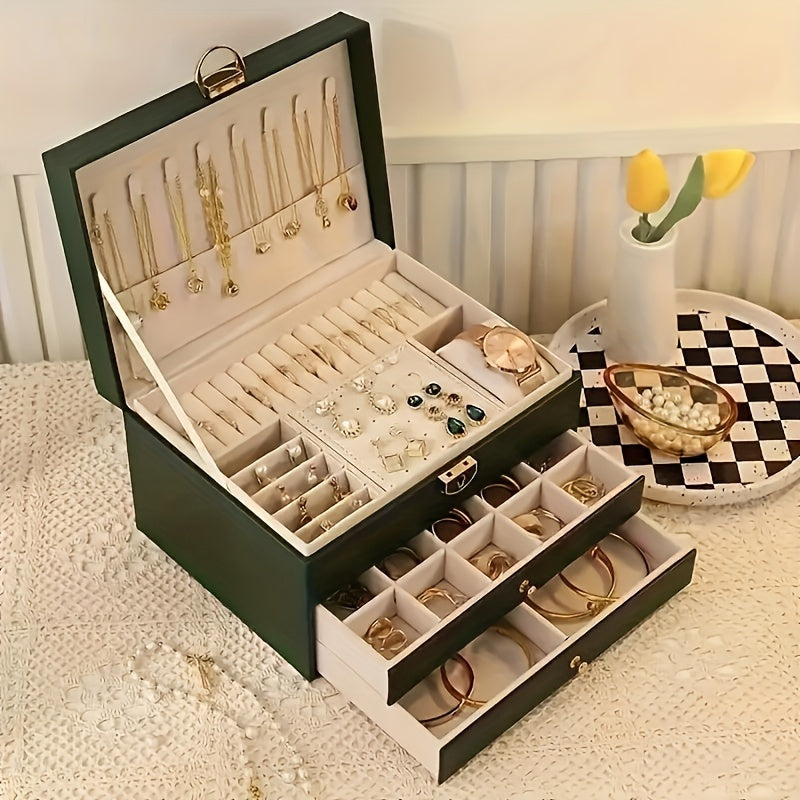 Elegance - Luxury Jewelry Organizer with High-Quality Leather