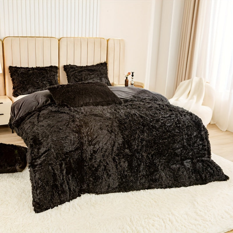 Ultra-Soft Plush Duvet Cover Set with Zipper - Luxury & Comfort