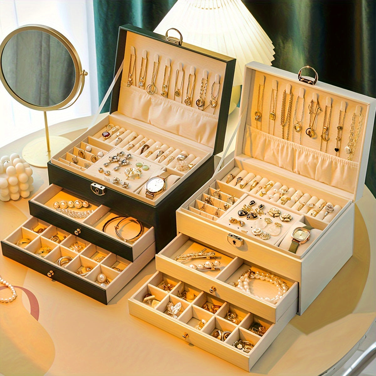 Elegance - Luxury Jewelry Organizer with High-Quality Leather