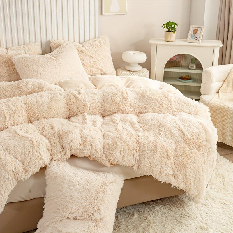 Ultra-Soft Plush Duvet Cover Set with Zipper - Luxury & Comfort