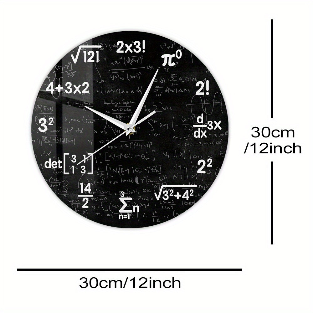 MathMirror Clock - Modern Acrylic Wall Clock with Formulas