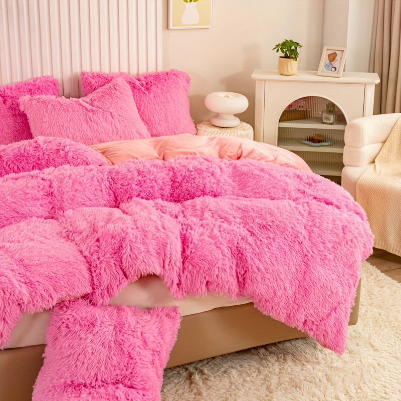 Ultra-Soft Plush Duvet Cover Set with Zipper - Luxury & Comfort