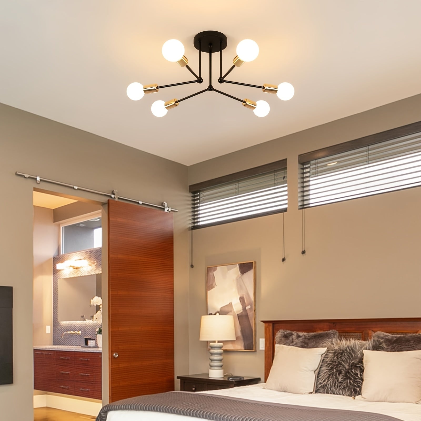 RetroGlow - Industrial 6-Light Ceiling Fixture