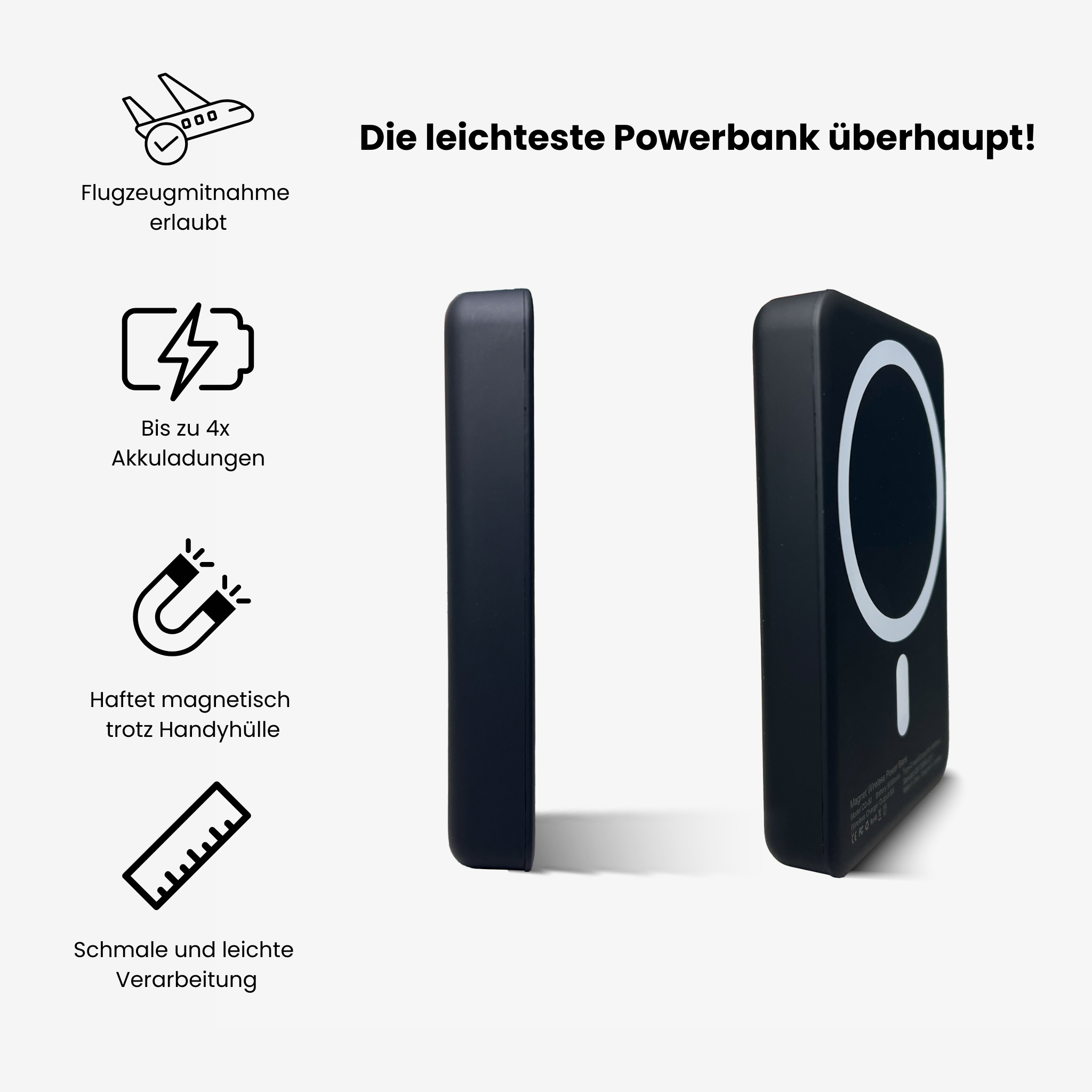 SlimCharge Power Bank - Portable Fast Charger with LED Indicator