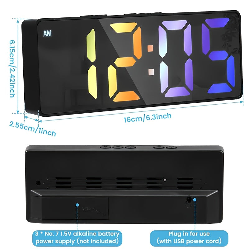 DigiTime Clock - Stylish LED Alarm Clock with Date Display