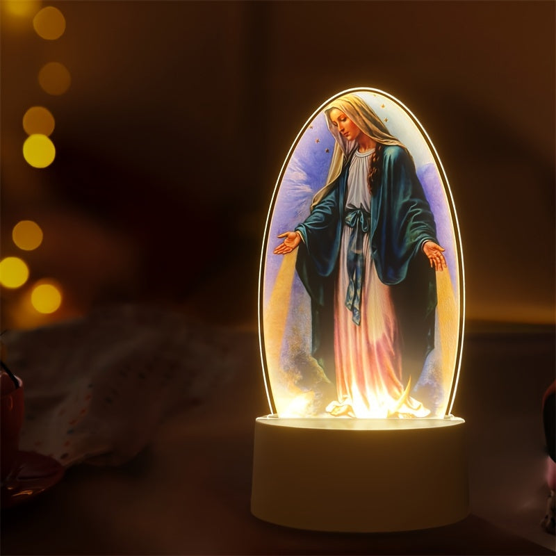 DivineGlow Nightlight - LED Virgin Mary with Acrylic
