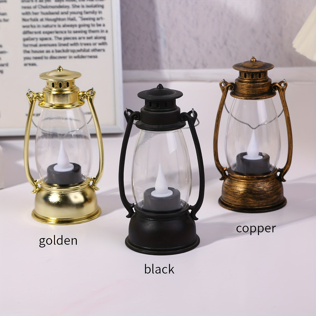 NostalgicGlow - LED Kerosene Lamp with Yellow Flame