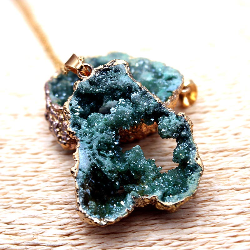 Gaia Natural Crystal Geode Hanging Decoration