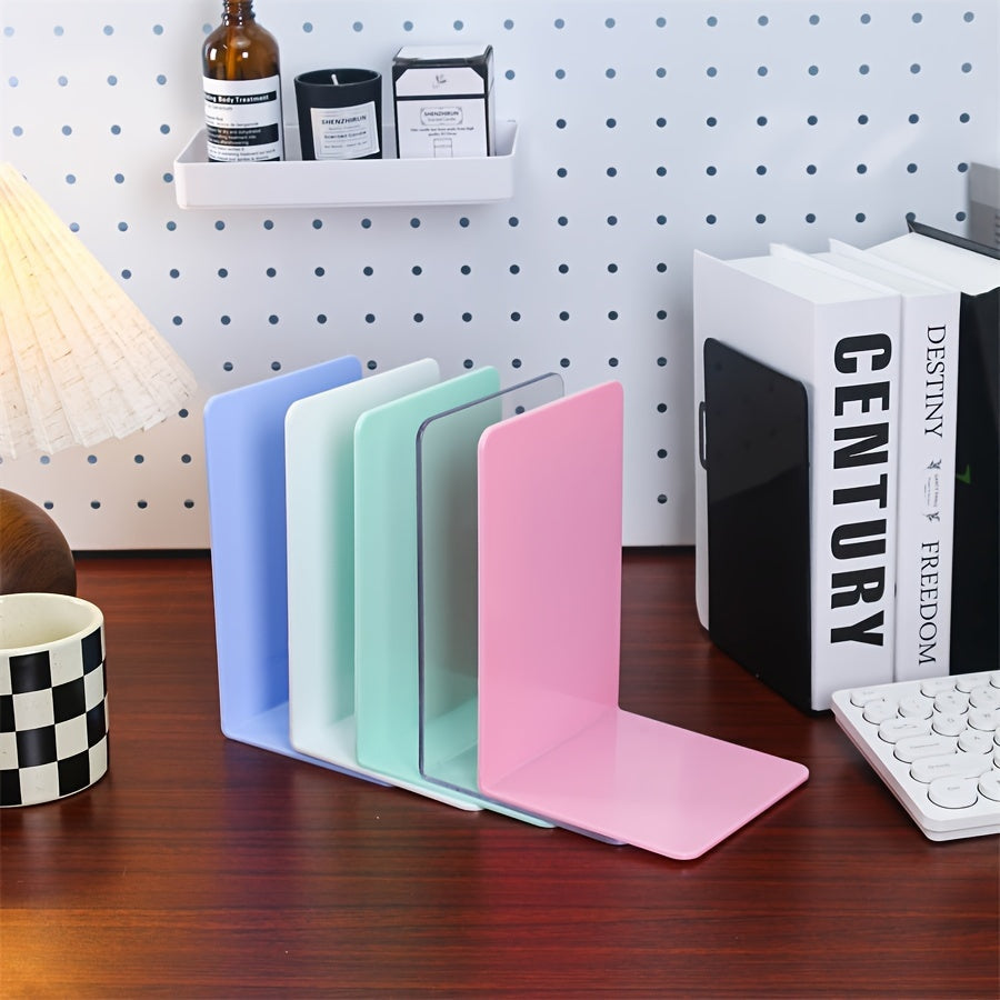 ClearStand - Elegant Transparent Bookends Set of 2