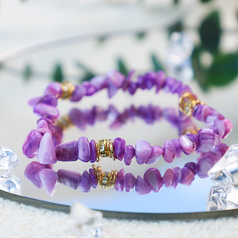 Elegant Celine Bracelet with Natural Stone and Crystal Beads
