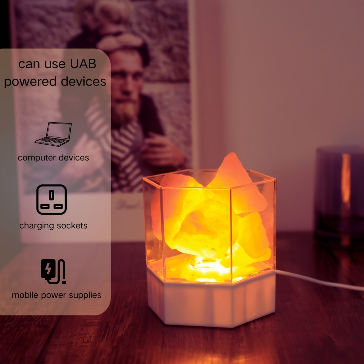 HimalayanGlow Lamp – Atmospheric Salt Night Lamp with USB