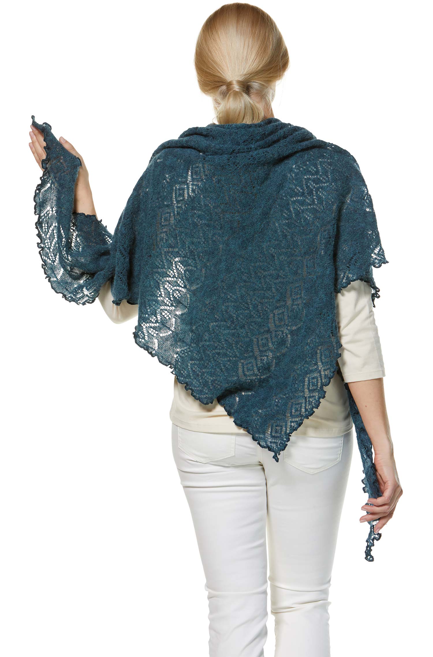 SoftWeave Scarf - Elegant Lace Knit in Light Fabric