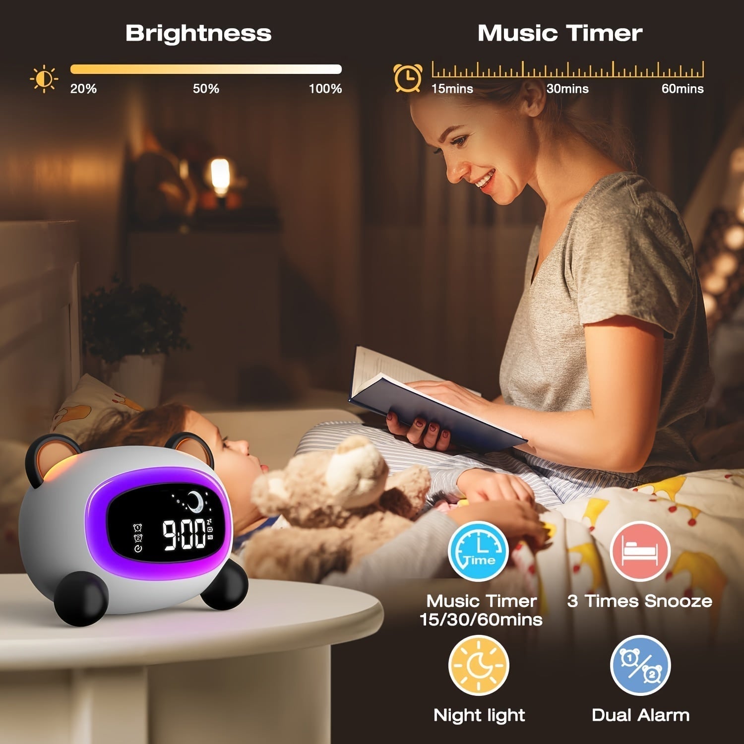DreamTime Clock - Smart Alarm Clock with Night Light