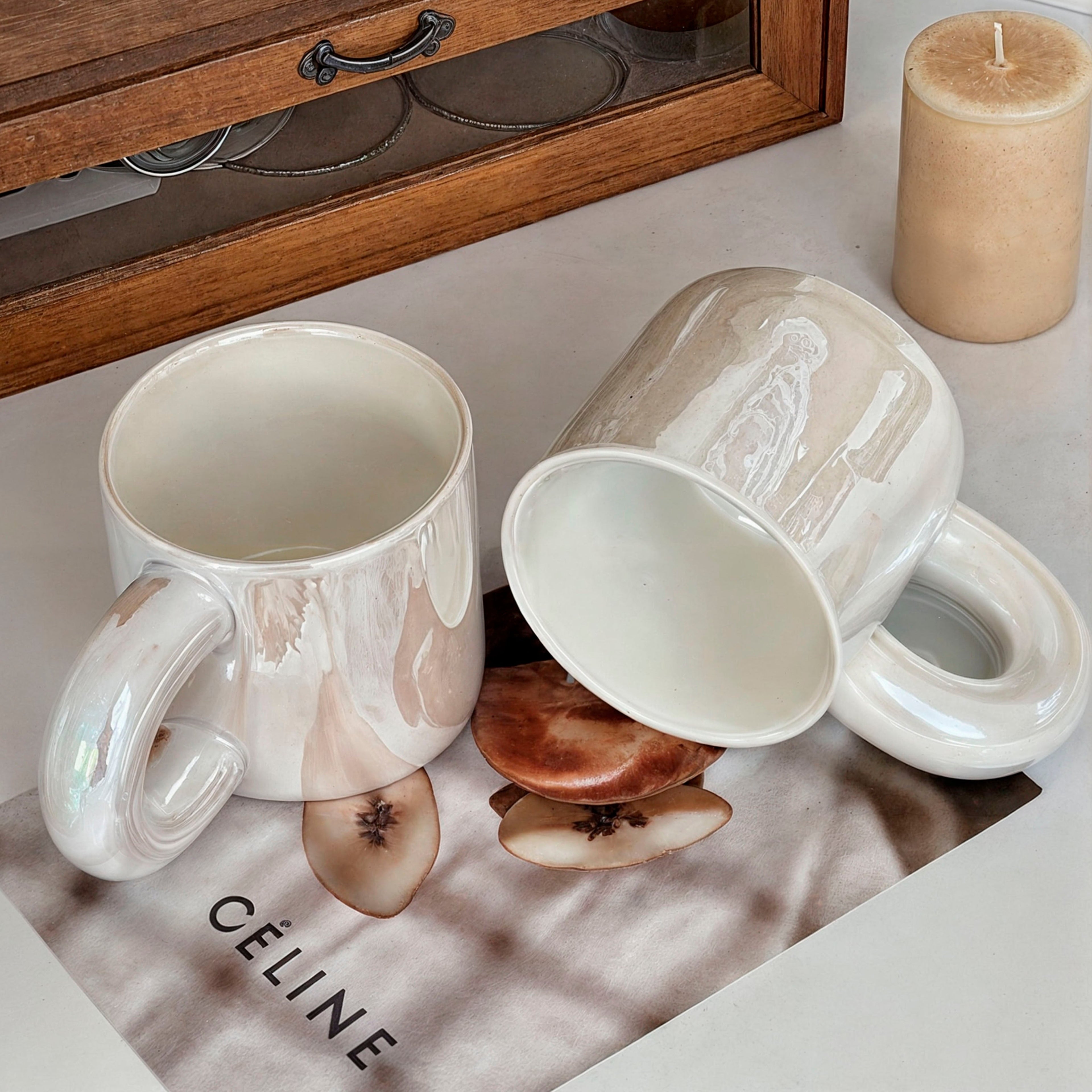 IridescentGlow - Luxury Porcelain Mug with Elegant Sheen