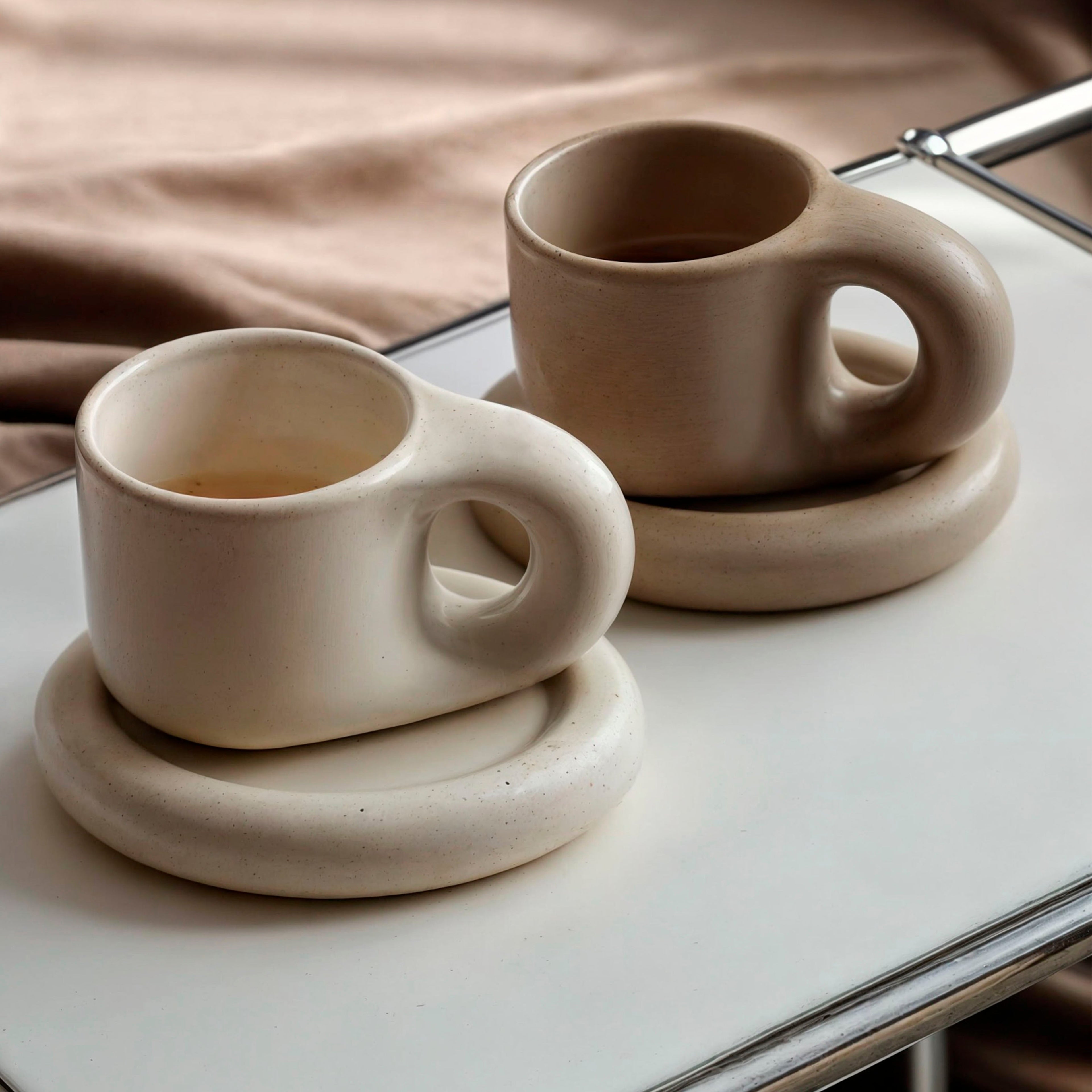 Timeless Elegance - Minimalist Porcelain Cup and Saucer Set