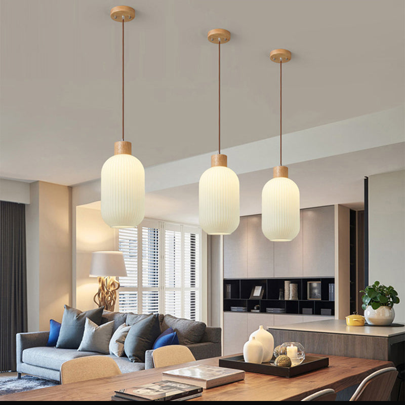 VintageLight - Stylish Wooden and Glass Pendant Lamp