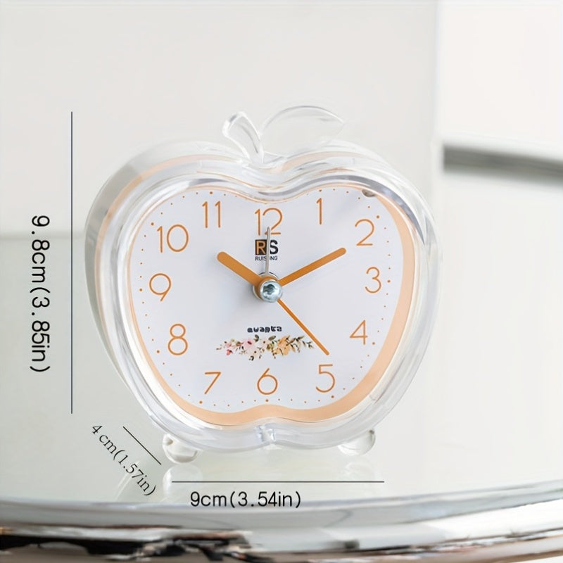 CrystalFruit Clock - Elegant Apple-Shaped Lighting