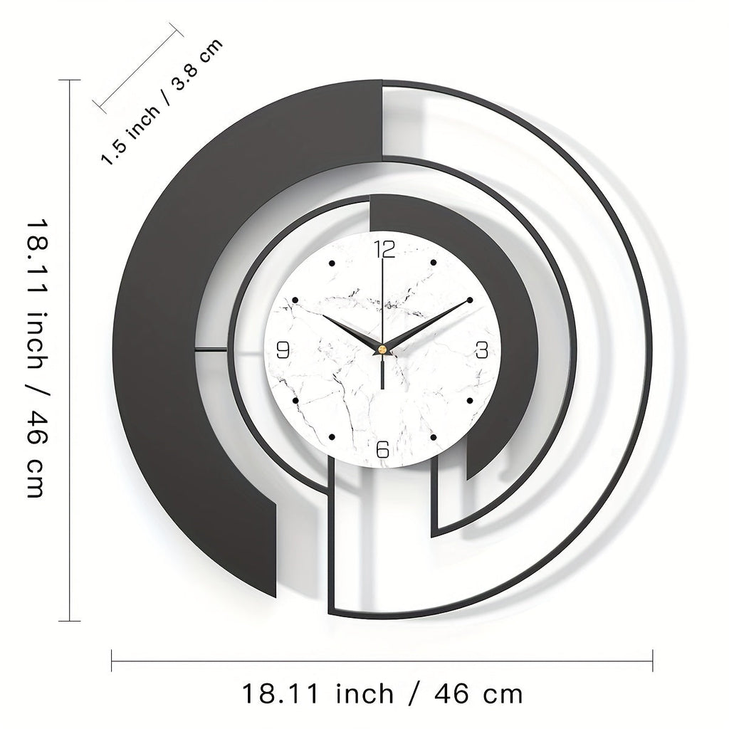 GeoClock - Elegant Black Geometric Wall Clock