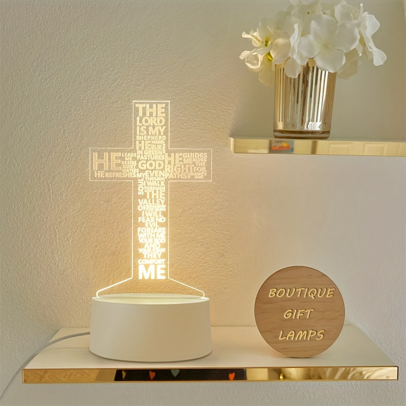 CrossGlow - 3D LED Night Light Acrylic with USB