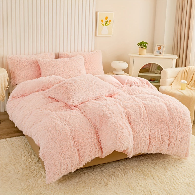 Ultra-Soft Plush Duvet Cover Set with Zipper - Luxury & Comfort