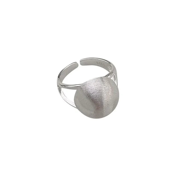 Alluring Brushed Silver Half Ball Ring - Lucienne