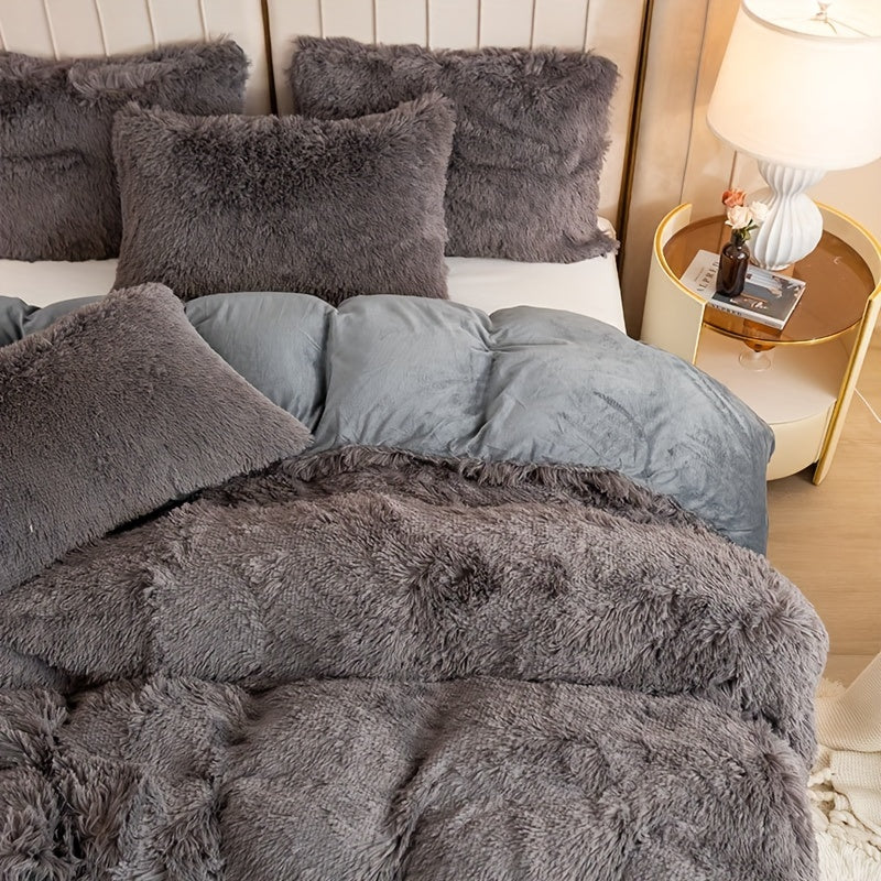 Ultra-Soft Plush Duvet Cover Set with Zipper - Luxury & Comfort