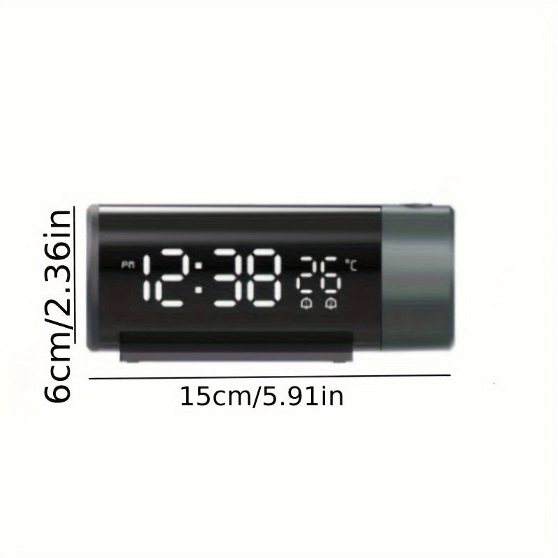 ProjectElite Clock - Black Modern Weather Projection Clock